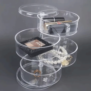 Acrylic Round Rotating Jewelry Box