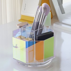 Acrylic rotating makeup organizer