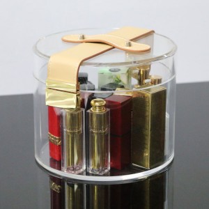 Round acrylic cosmetic organizer