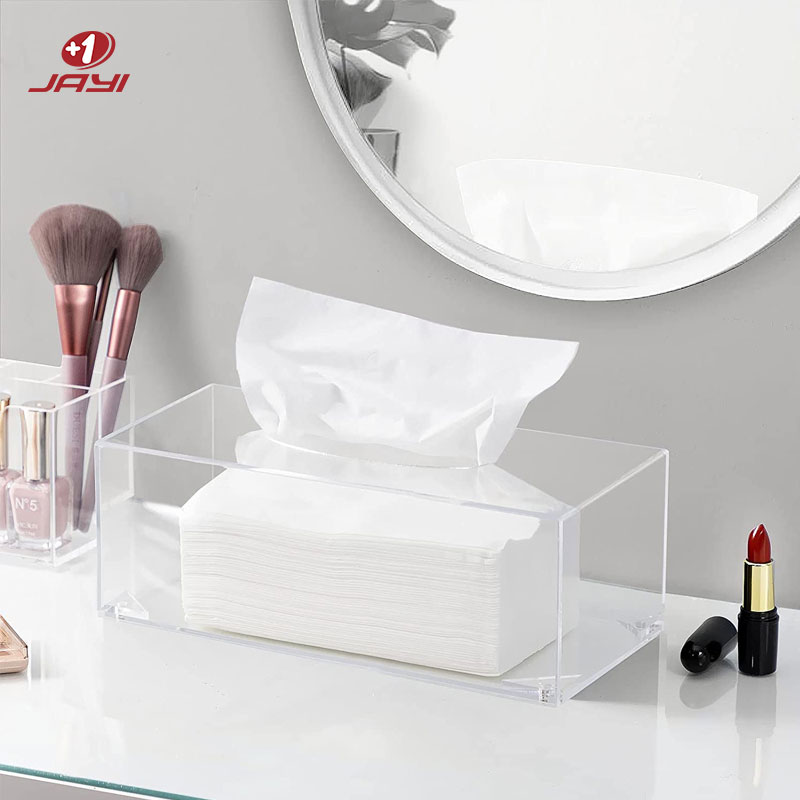 clear acrylic tissue box